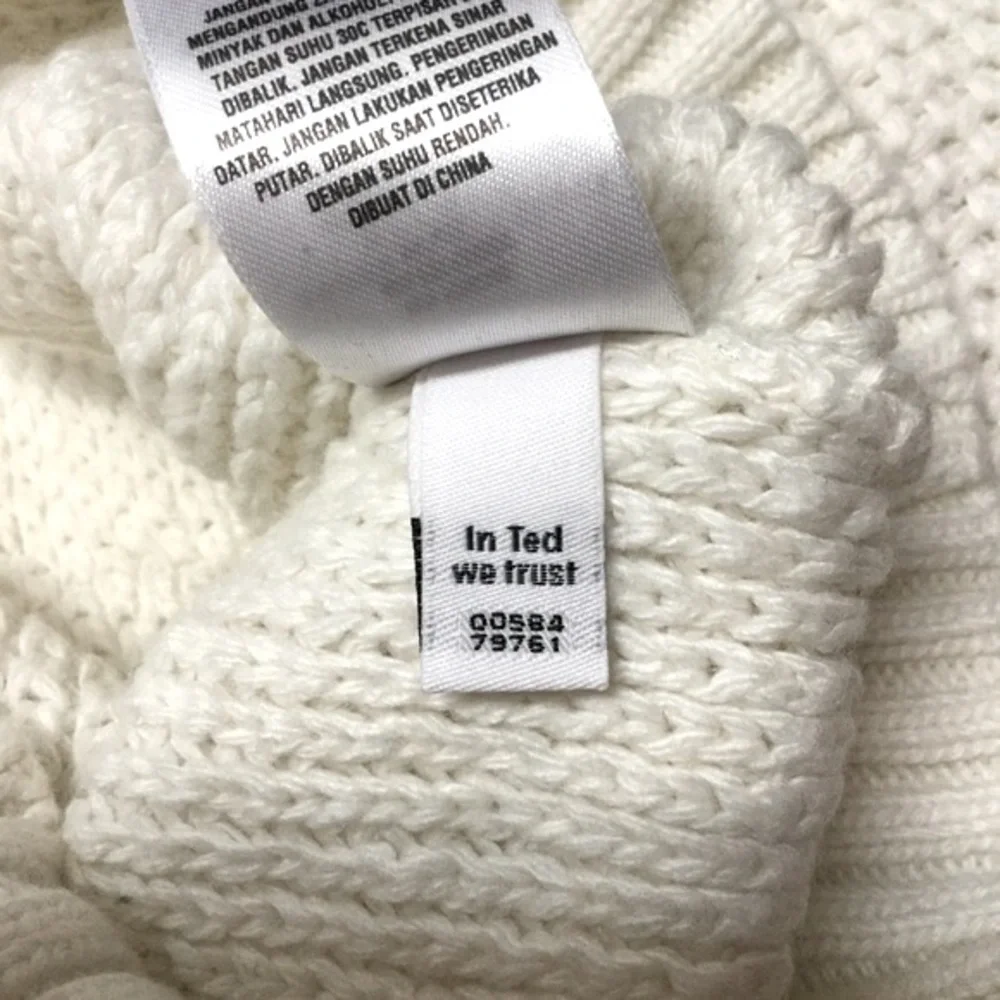 TED BAKER LONDON Women’s sz Large Sweater Wool Blend Back Bow Cream